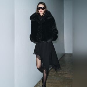 Zara ZW Collection Asymmetrical lace skirt